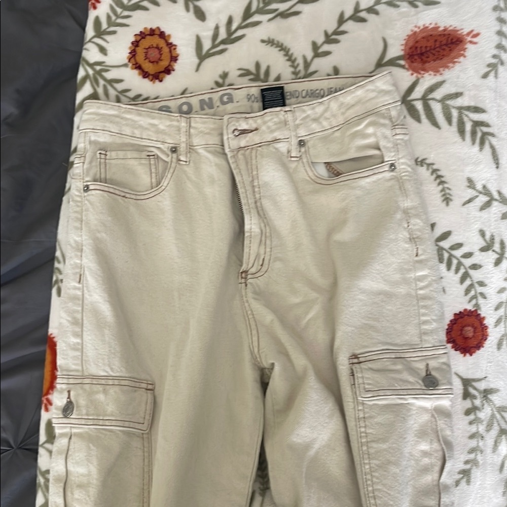 Cream Cargo Pants